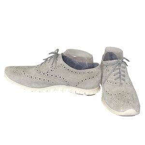 COLE HAAN Zerogrand Remastered Wingtip Gray Suede‎ Oxford Women's Size 9